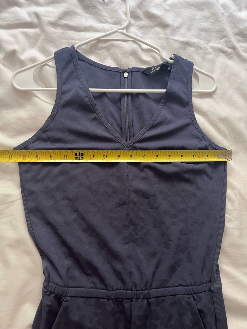 Athleta Brooklyn Textured Jumpsuit Leopard Blue Sleeveless Ankle Size 2 - Picture 10 of 16
